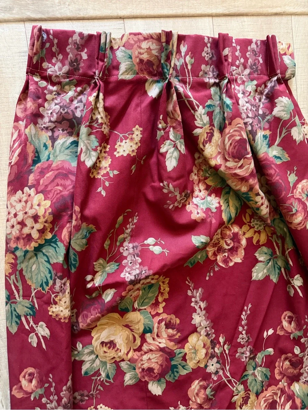 French Country Floral Window 2 Lined Curtains Panels Custom Made 97x78”